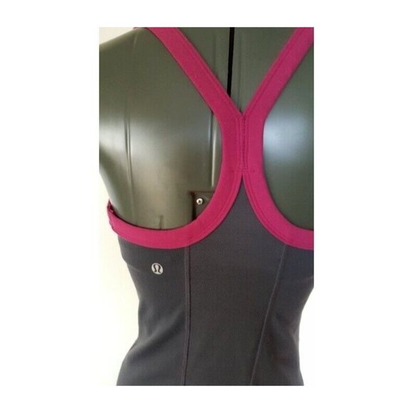 Lululemon Tri Y  Racerback grey Tank Top yoga gym running 4 - Picture 7 of 10